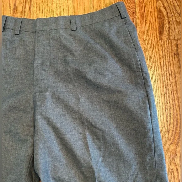 Oxxford Clothes Highest Quality Grey Flannel Wool Flat Front Dress Pants 36 X33 - Picture 4 of 12